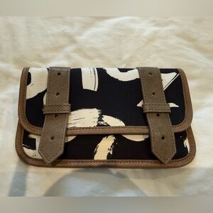 Proenza Schouler Black and White Canvas Buckle Clutch